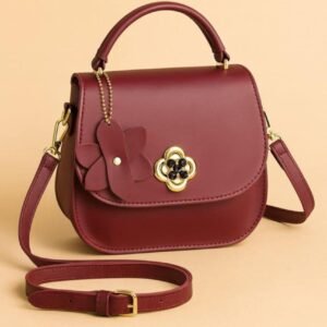 Flora Charm Crossbody Bag ( Mehroon)
