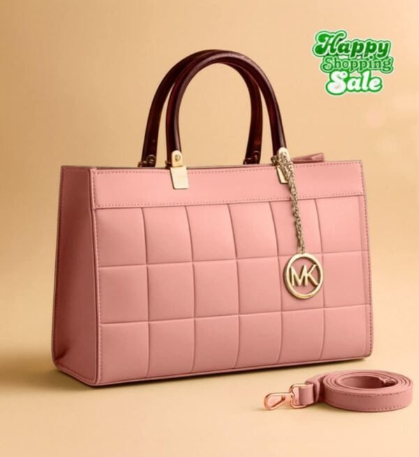 Emerald Elegance Tote Bag (Pink)