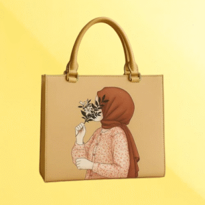Hijab Girl Beige Canvas Tote Bag